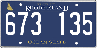 RI license plate 673135