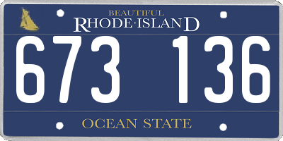RI license plate 673136