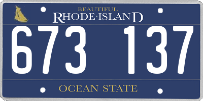 RI license plate 673137