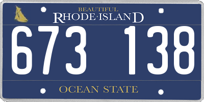 RI license plate 673138