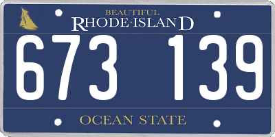 RI license plate 673139