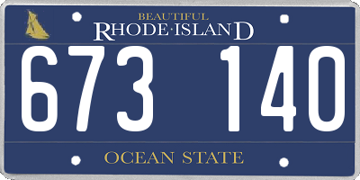 RI license plate 673140