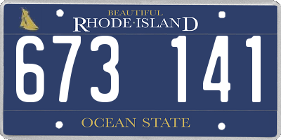 RI license plate 673141