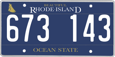 RI license plate 673143