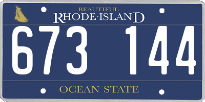 RI license plate 673144