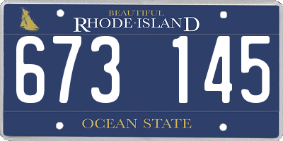 RI license plate 673145