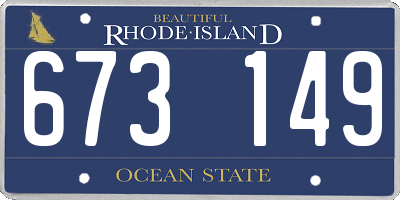 RI license plate 673149