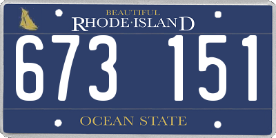 RI license plate 673151