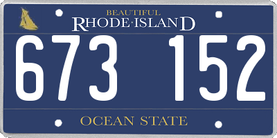 RI license plate 673152