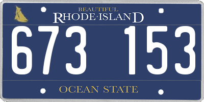 RI license plate 673153