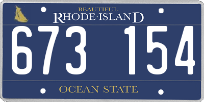 RI license plate 673154