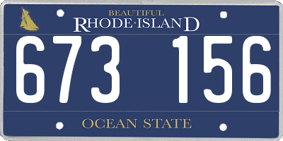 RI license plate 673156