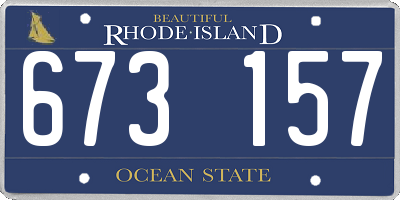 RI license plate 673157