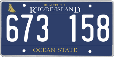 RI license plate 673158