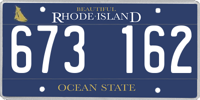 RI license plate 673162