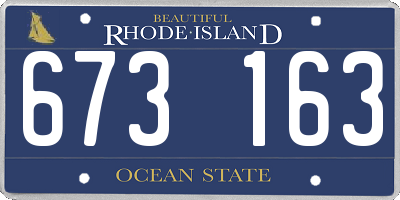 RI license plate 673163
