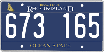 RI license plate 673165