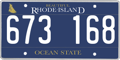 RI license plate 673168