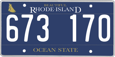 RI license plate 673170