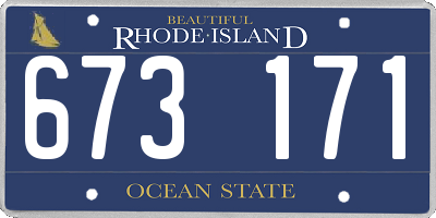 RI license plate 673171