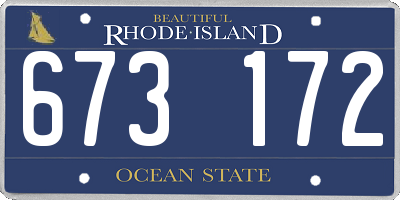 RI license plate 673172