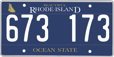 RI license plate 673173