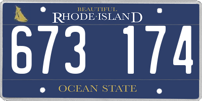 RI license plate 673174