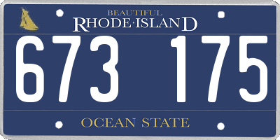 RI license plate 673175