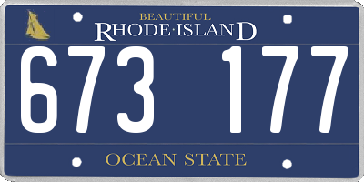 RI license plate 673177