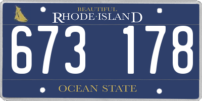RI license plate 673178