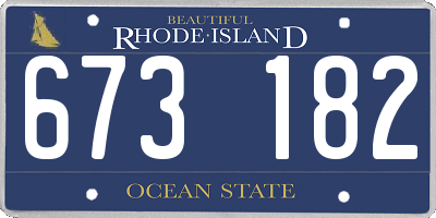 RI license plate 673182