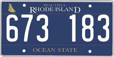 RI license plate 673183