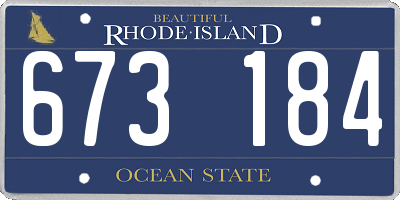 RI license plate 673184