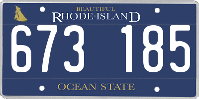 RI license plate 673185