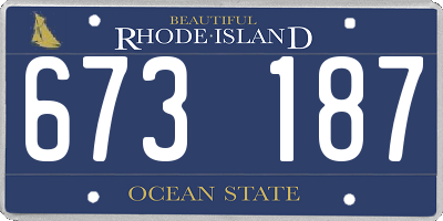RI license plate 673187