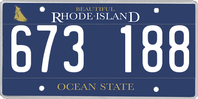 RI license plate 673188