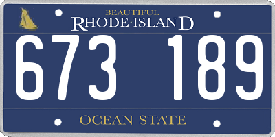 RI license plate 673189