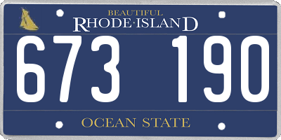 RI license plate 673190