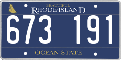 RI license plate 673191