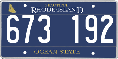 RI license plate 673192