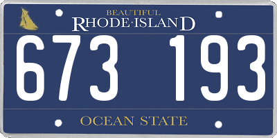 RI license plate 673193