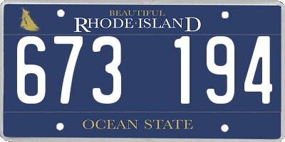 RI license plate 673194