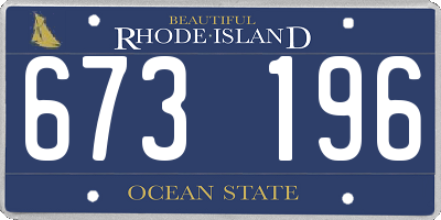 RI license plate 673196
