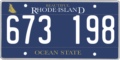 RI license plate 673198
