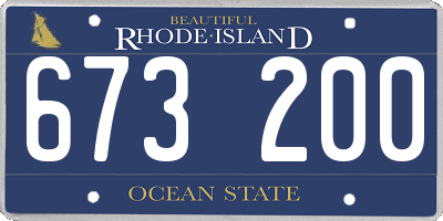RI license plate 673200
