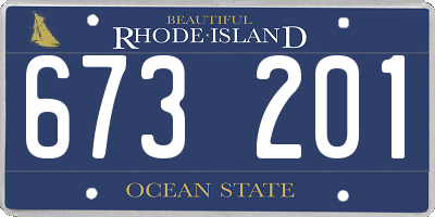 RI license plate 673201