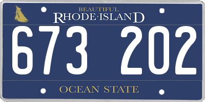 RI license plate 673202