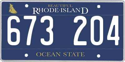 RI license plate 673204