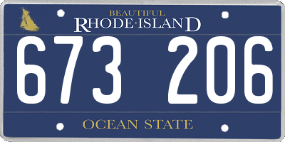 RI license plate 673206