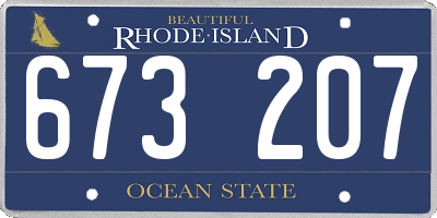 RI license plate 673207